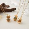 Vintage Four-Leaf Clover Love Frog Open And Close Round Pendant Necklace Round Gift Pendant Fashion Jewelry
