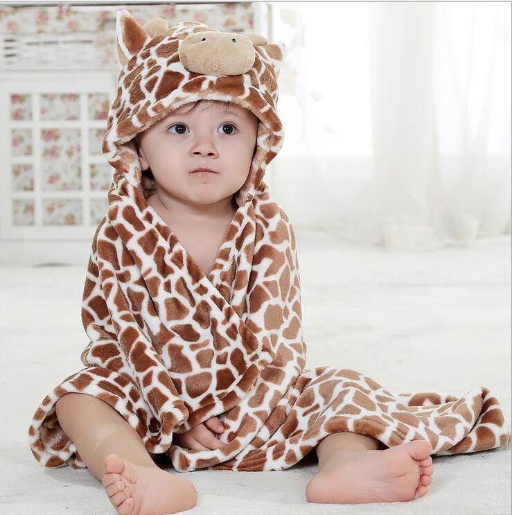 Flannel Material Animal Shape Baby Hooded Bathrobe Cute Baby Bath Towel Baby Bath Towel Newborn Blankets Kids Towel With Hood (as the picture,100*70cm&500 - 699 GSM)