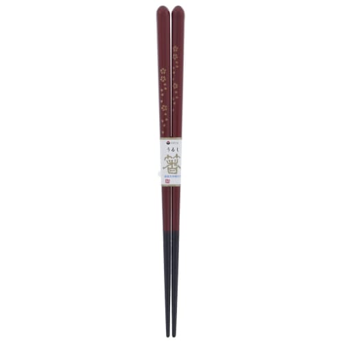 MR Lacquered Chopsticks, Sakura Fuugetsu Design, Dishwasher Safe, Natural Wood, 20.5cm