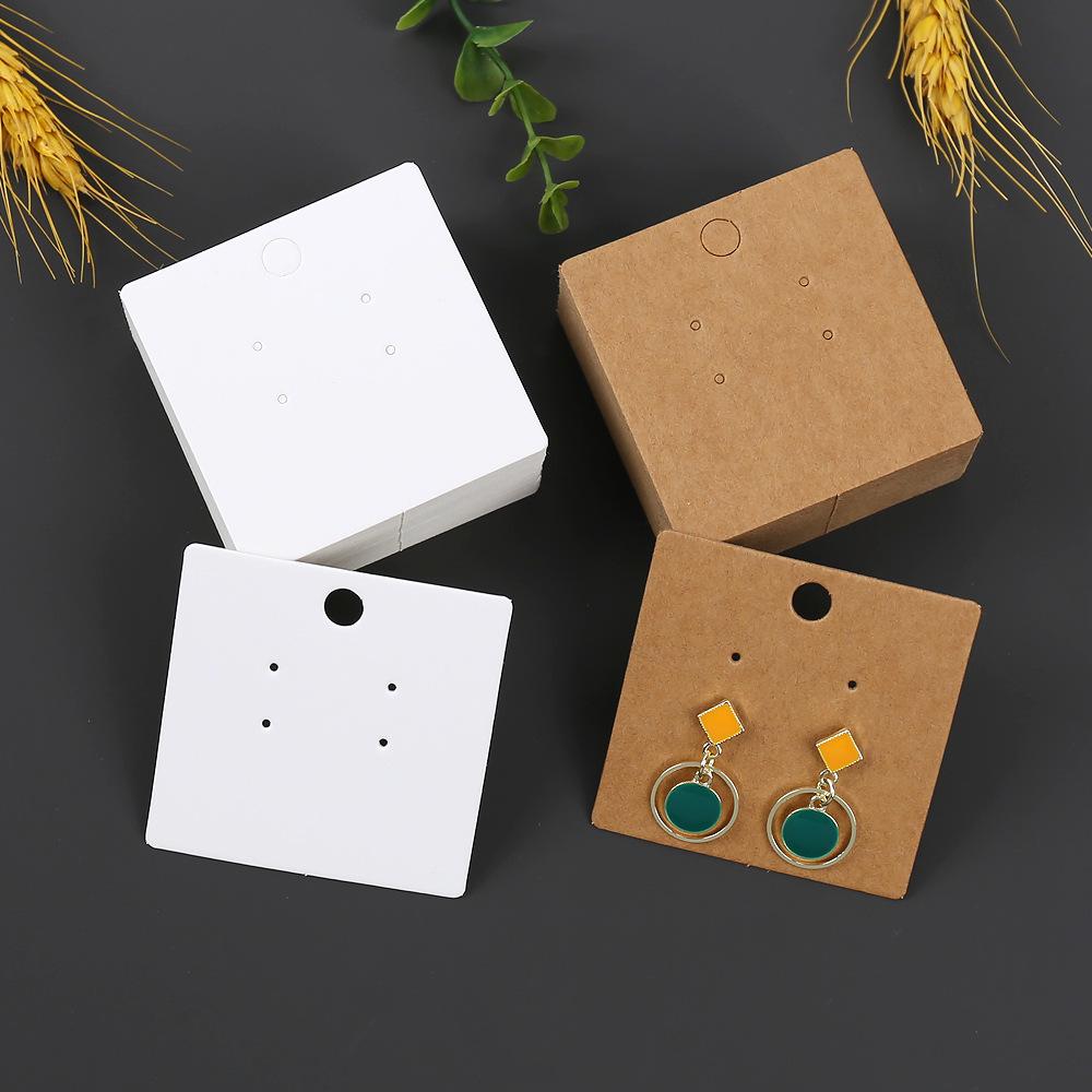 Retro Kraft Paper Earring Display Cards - Blank Stud Holder and Packaging Accessory