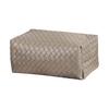 Yousheng PU Leather Tissue Box, with Smooth Paper Outlet Opening, Soft Rounded Weaving Surface Tissue Holder for Home