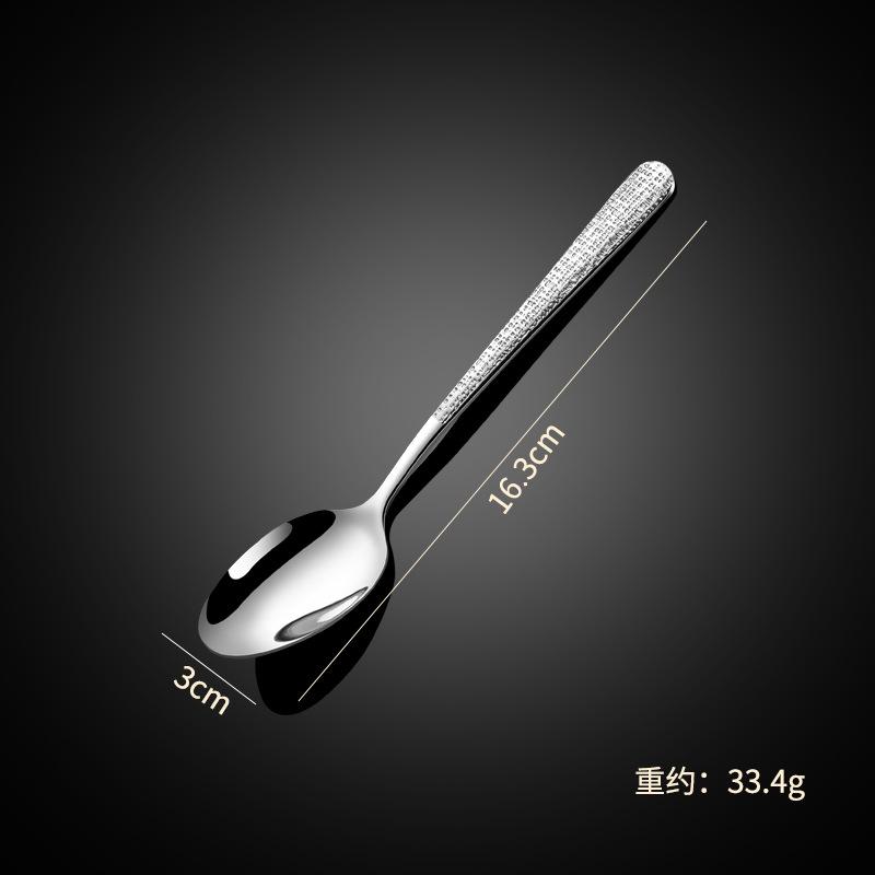 304 stainless steel spoon tableware elegant star diamond cloth crack western food steak knife fork spoon dessert spoon