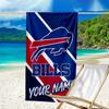 Custom Name Beach Towel Bills Logo Beach Towel, Soft Microfiber, Gift for Her/Him, Birthday, for Pool, Beach, Travel, Fan Gifts