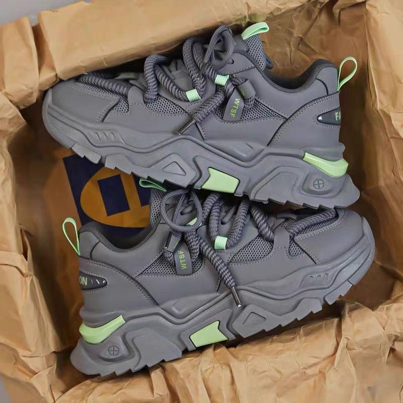 Wiosenne męskie buty nowe oddychające buty męskie trend wszechstronne wewnętrzne podwyższające buty sportowe casual