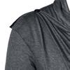 Men Autumn Shirt Vintage Long Sleeves Solid Color Asymmetrical Cardigan Warm Shawl Collar Medieval Breathable Men Autumn Tops for Daily Wear
