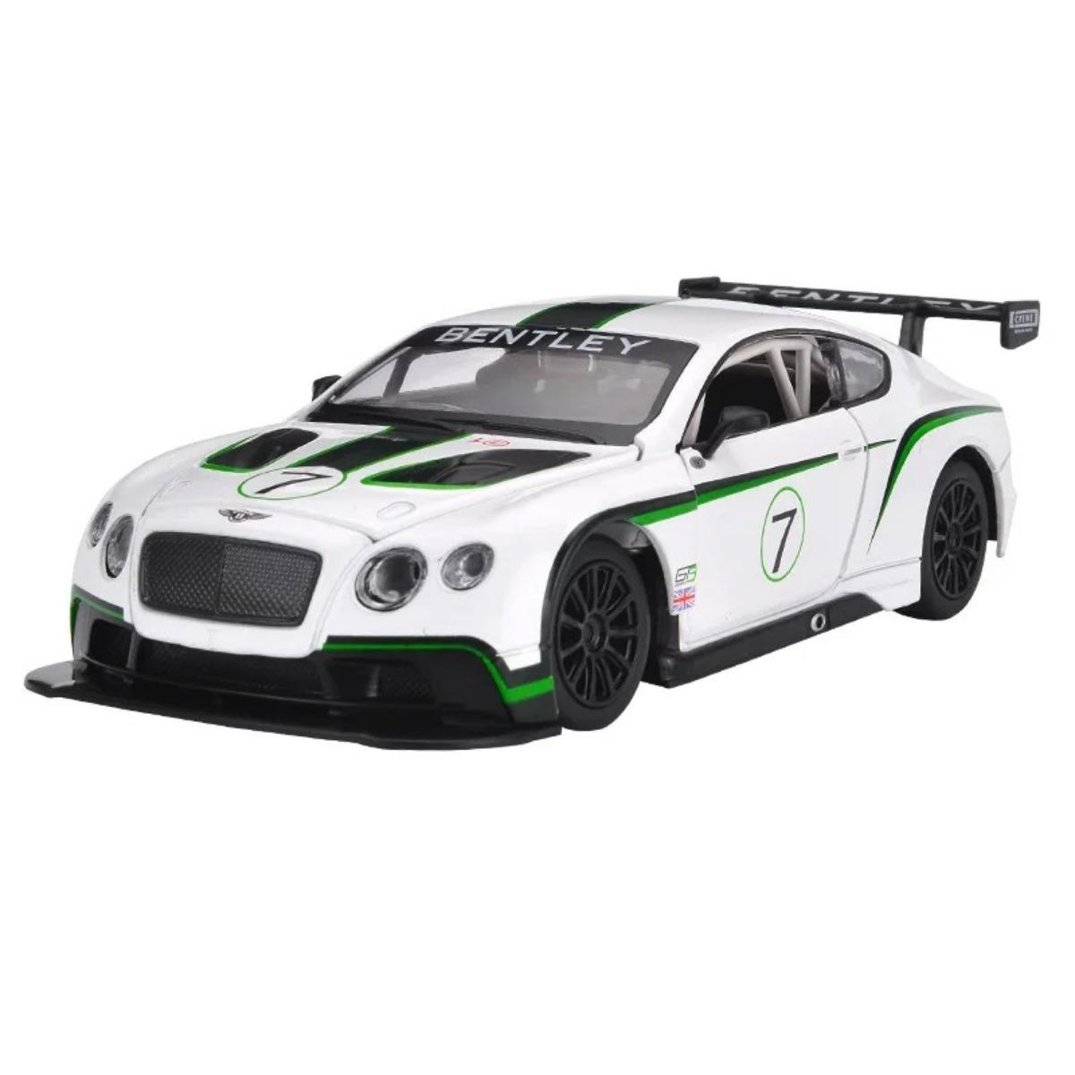 

1/24 Bentley Continental GT3 High Simulation литая модель автомобиля из металлического сплава со звуком и светом инерционная игрушка для детей F501 белый