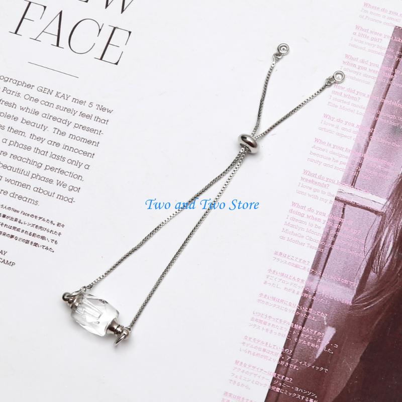 HX6F Vintage Crystal Bottle Bracelet Anxiety Essential Oil Diffuser Bracelet Adjustable Jewelry Gifts CN