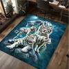1Pc Tiger and Wolf Print Rug - home decoration Carpet For Living Room Bedroom Flooring Computer Chair Area Rug