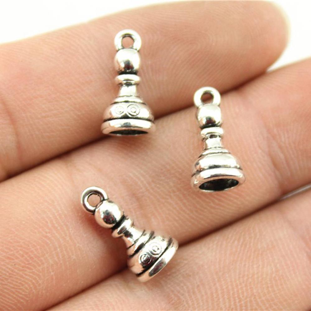 12pcs Chess Charms Antique Silver Color Chess Charms Pendants For Bracelets Chess Charms Making Jewelry