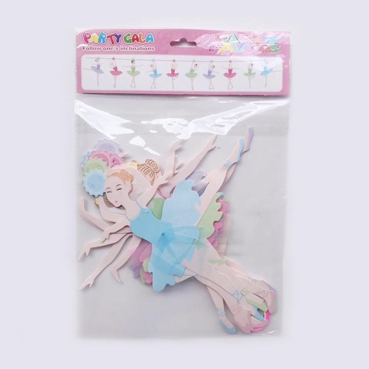

Children S Birthday Party Decoration Princess Latte Girl Birthday Party Arrangement Ballet Girl Flag Customization Ballet girl pulling the flag