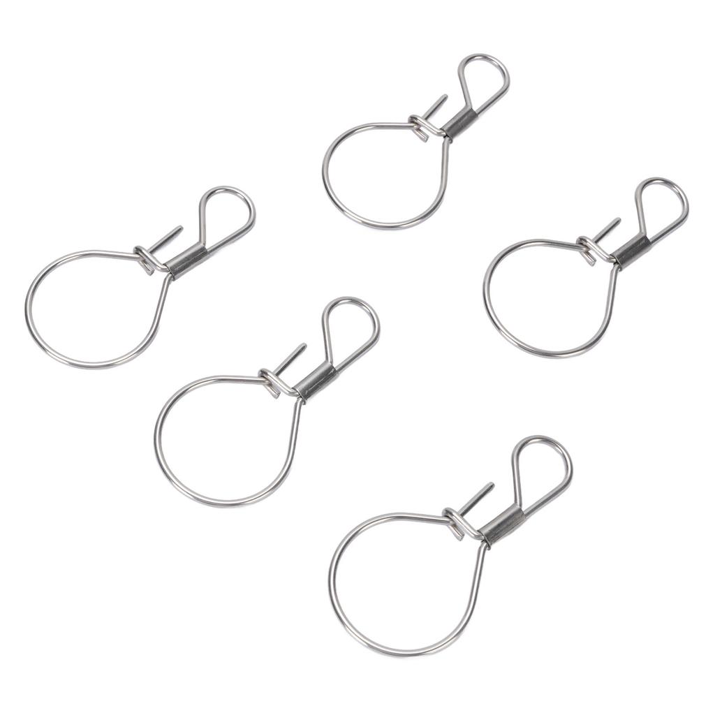 5PCS Fishing Locks Stainless Steel Single Handed Live Fish Lock Buckle for Freshwater Saltwater Fish