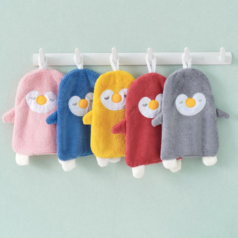 Toalha de Mão de Ganso em Lã Coral - Absorvente e Fofa para o Banheiro Infantil ou Cozinha