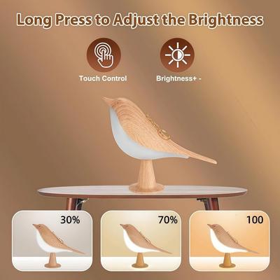 Creativity LED Bird Night Lights 3 Colors Touch Switch Bedroom Desk Lamp Dimmable Rechargeable Bedside Lamps Interior Lighting