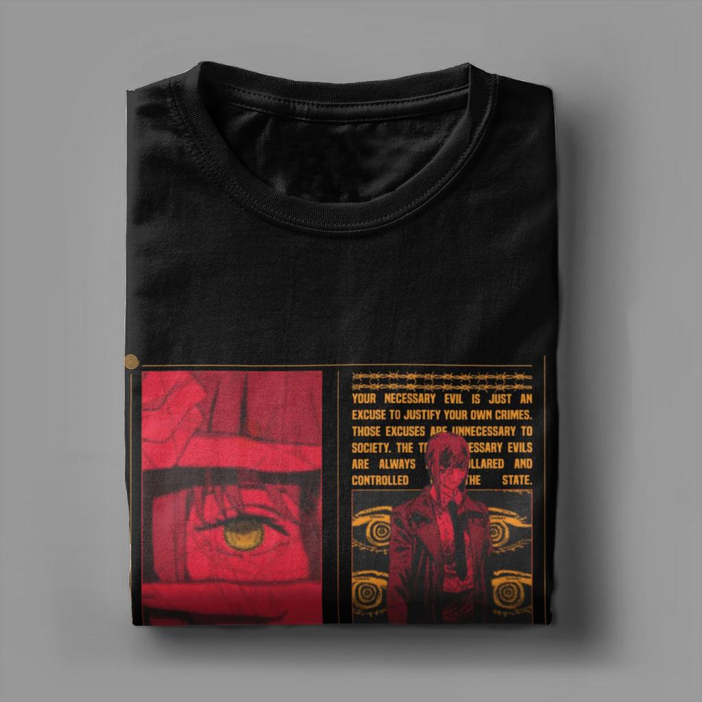 Makima Chainsaw Man Japanisches Anime Herren T-Shirt Cooles Kurzarm-T-Shirt mit Rundhalsausschnitt Baumwolle 4XL 5XL 6XL Kleidung