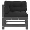 Corner Sofa with Cushions Grey Solid Pine Wood