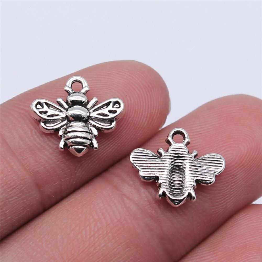 20pcs Charms Bee Tibetan Bronze Silver Color Pendants Antique Jewelry Making DIY Handmade Craft
