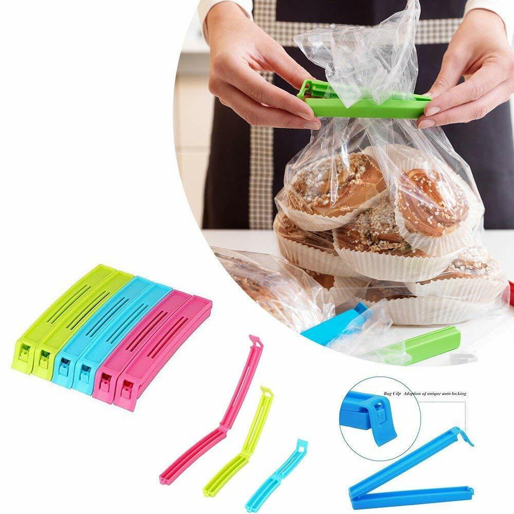 RSINC Different Size Plastic Food Snack Bag Pouch Clip Sealer,Multicolour-12 PCS JL164628128883
