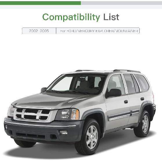 SCITOO Side View Mirror Glass Passenger Right Side Fit For 2002-2005 For FORD/MERCURY EXPLORER/MOUNTAINER W/HEATED Chrome Convex Replacement Exterior