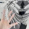 1Pair Gold Black Hand-Sewn Glass Drill Mirror Flowers Sparkling Rhinestone Coats Waistbands Shoulders Wedding Dress Diy Patch