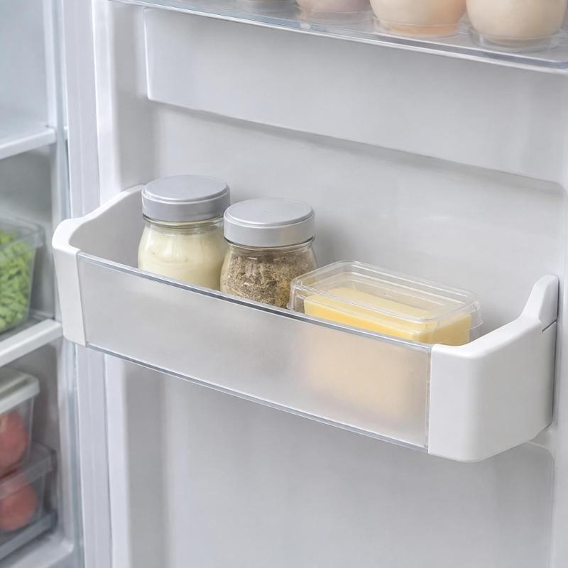 WR71X10409 Refrigerator Door Bin Replacement, Plastic Shelf with Raised End Mounting Features for Restoring Bottle and Container Door Storage