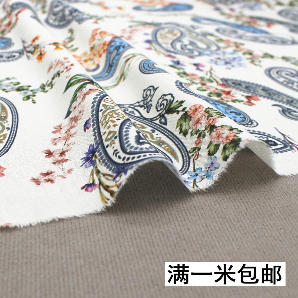 plin 100% Cotton Thin Fabric Paisley Flower Floral Cherry for DIY Summer Clothes Dress Shirt Blouse Quilt Craft