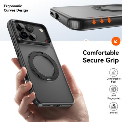 360° Rotating Magnetic Metal Ring Stand Phone Case For Honor Win RT Translucent Frosted Shockproof Back Cover Coque Fundas