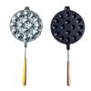 16 Holes Cake Baking Tool Wood Handle Walnut Cookie Maker Aluminum Alloy Bakewares for Family Gatherings and Brunches