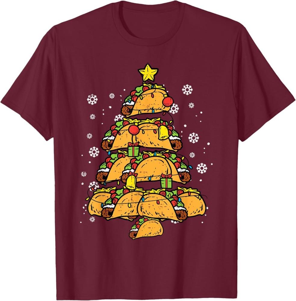 Taco Christmas Tree T-Shirt, Taco Xmas Shirt, Christmas Taco Shirt, Taco Christm Unisex T-Shirt S
