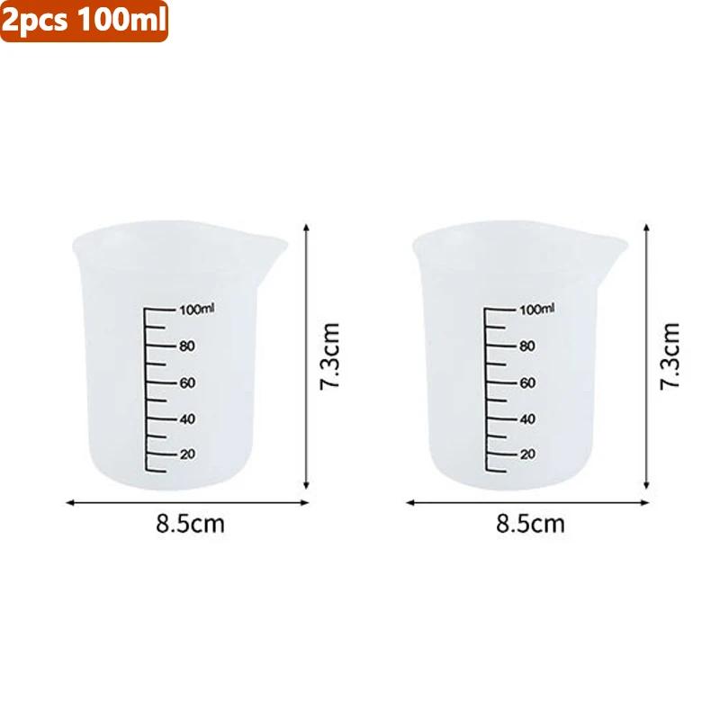 1/2/6Pcs Measuring Cup Set Silicone Measuring Cups with Scales for Milk Coffee Cake Baking Measuring Cup Epoxy Resin Tool Set