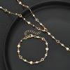 IF ME 2 Pcs Heart Zircon Tassel Bracelet Necklace Set Fashion Women Jewelry For Daily Wear Party Wedding Birthday Christmas Gift.