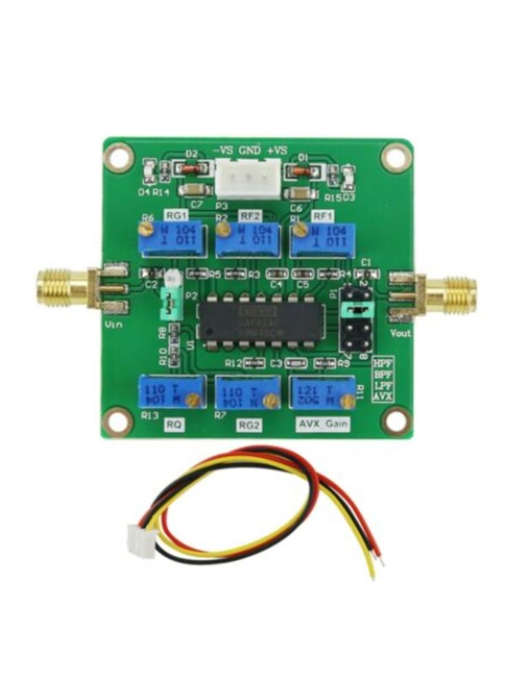 UAF42 Active Filter Adjustable Highpass/Lowpass/Bandpass Filtering Board Q Value Module for Ham Radio Amplifier