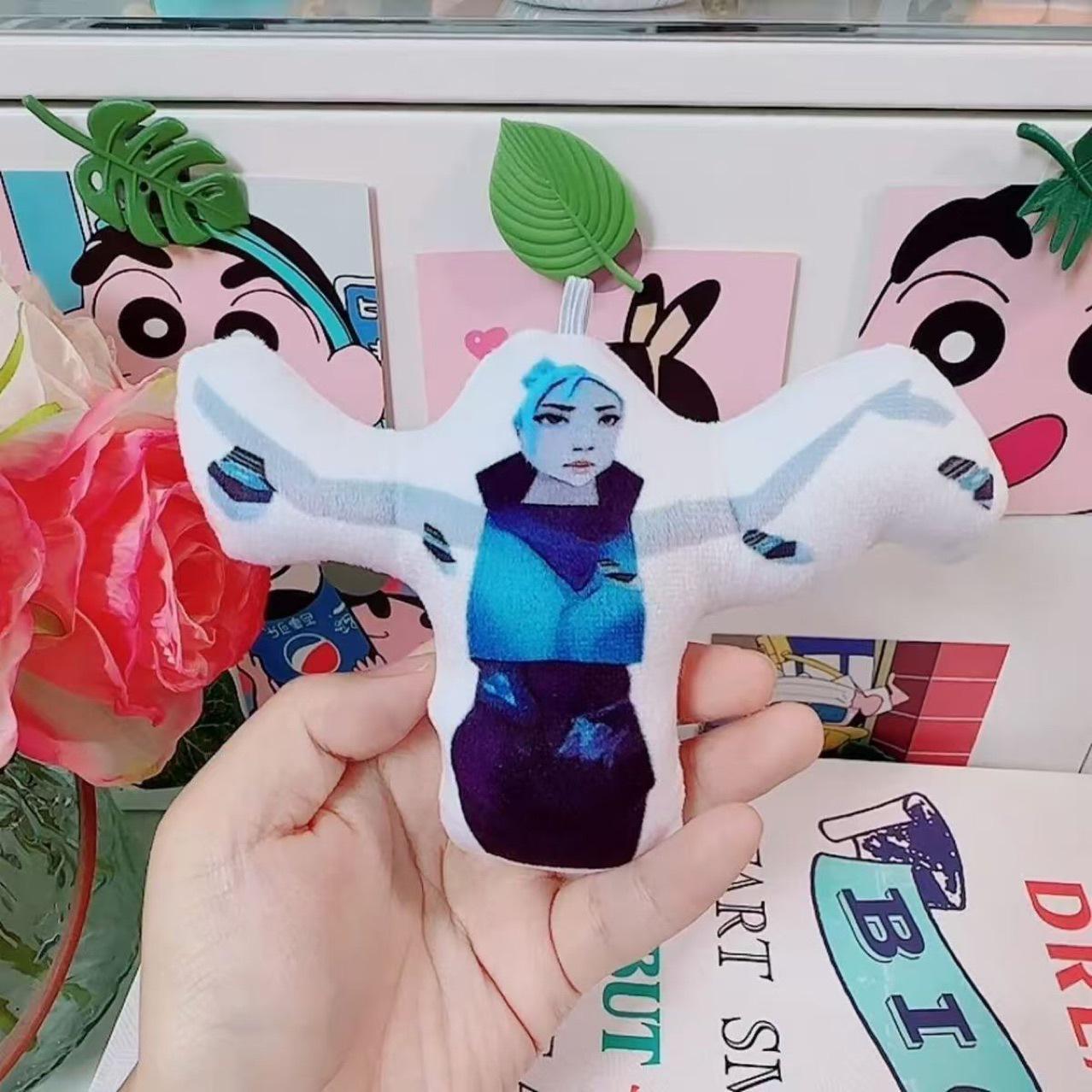Jiefeng Fearless Contract Plush Keychain with Sound Button Victory Voice Pendant