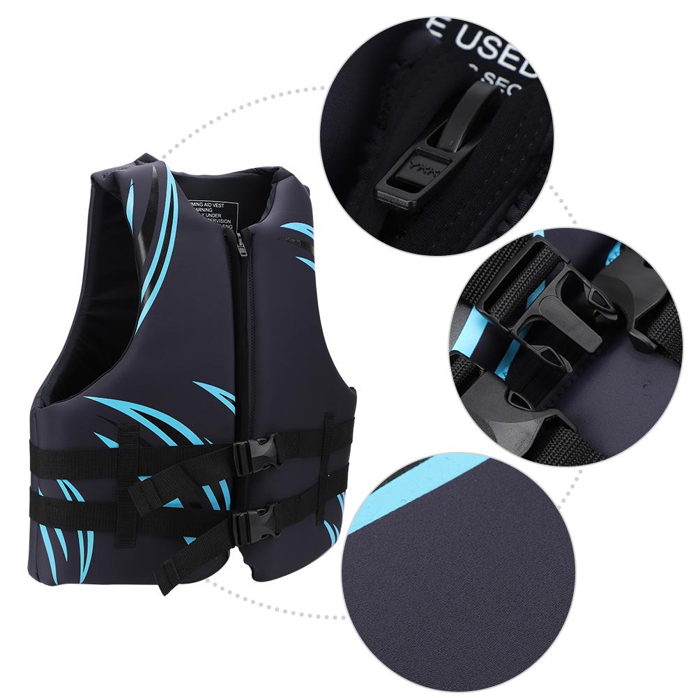 EPE Pearl Wool Blue Black  Adults Seaside Motorboat Life Jacket Vest for Swimming Fishing Drifting SuppliesBlue Black L