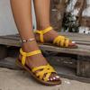 Large Size Summer New Cross-strap Fashionable Flat-bottomed Beach Sandals European and American Women's Shoes