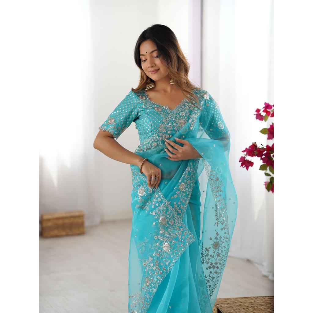 Perfect for parties, festive wear & classy evening events saree