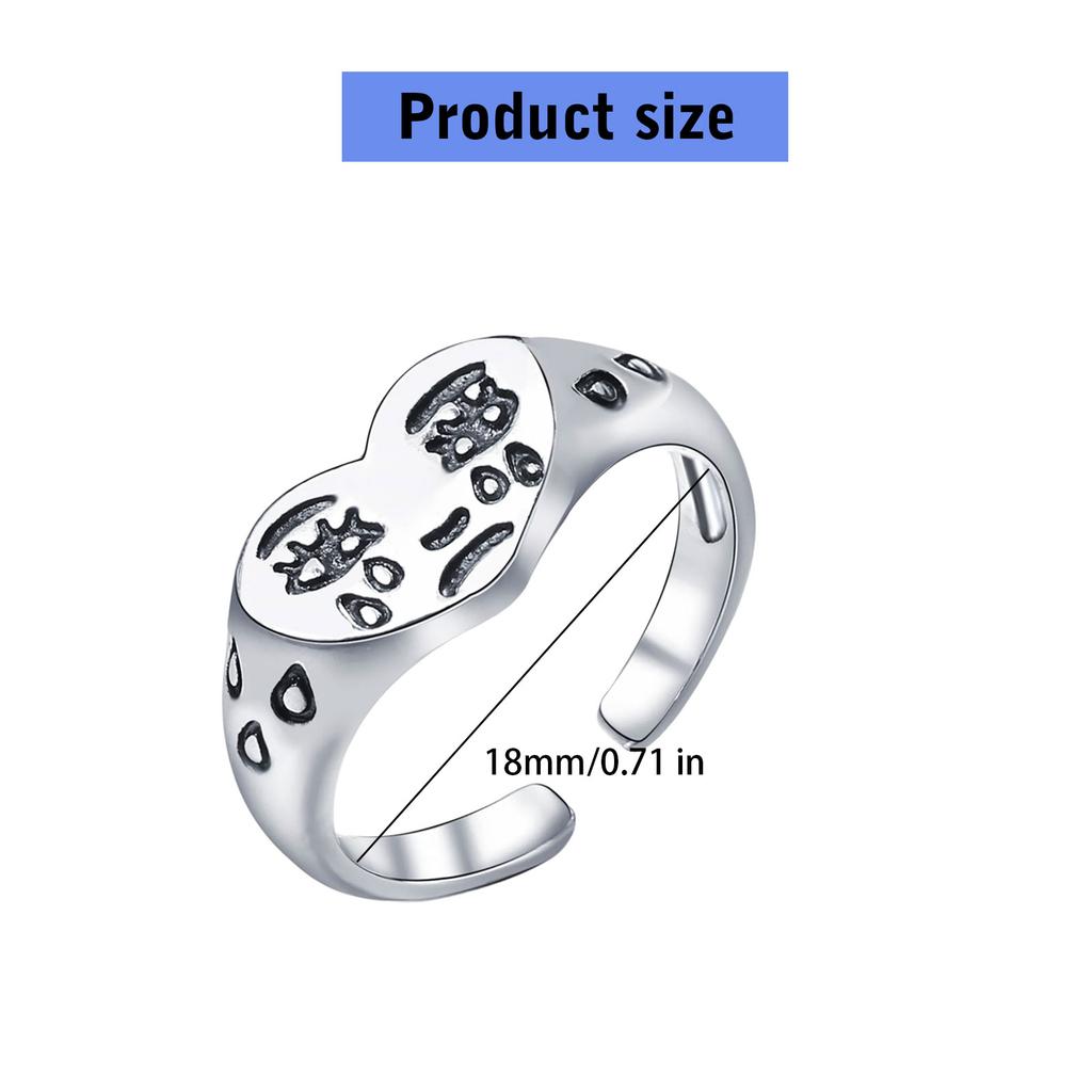 Emotional Heartbroken Expression Rings Comfortable Wear Sturdy Alloy Comfort Fit Jewelry for Teens Trendy Gifts Ideas