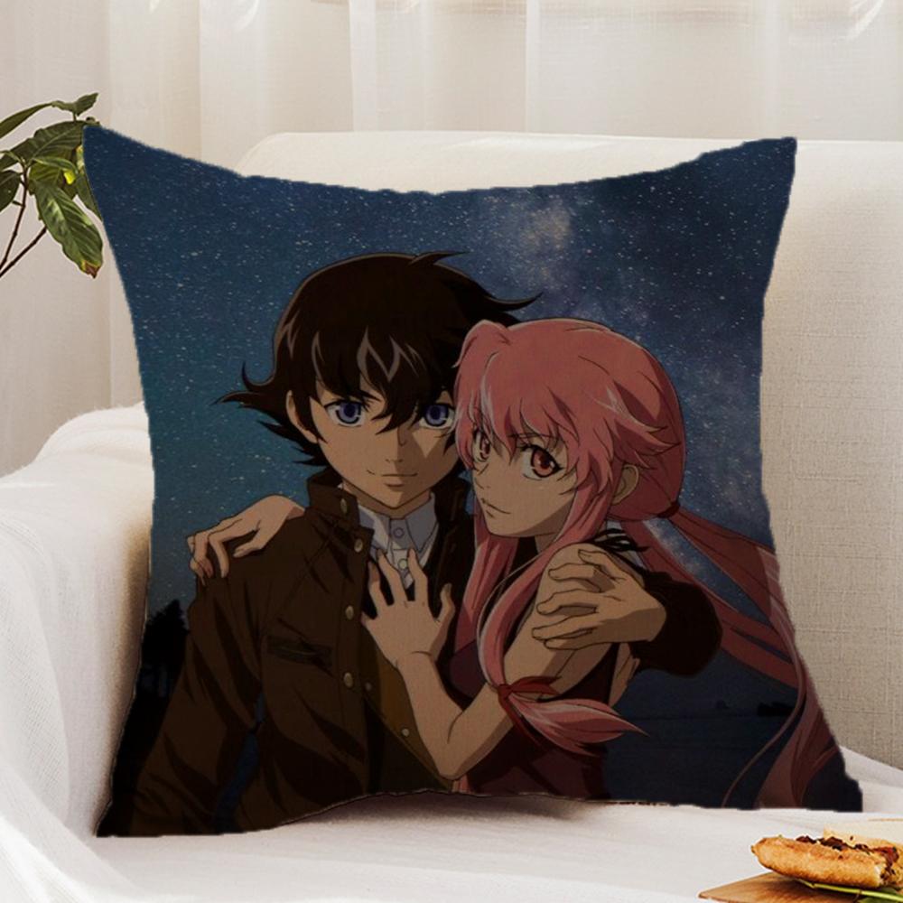 M-Mirai N-Nikki Cushion Cover Premium Comfort Reversible Pillow Cover - Dual - Use Design for Home & Car