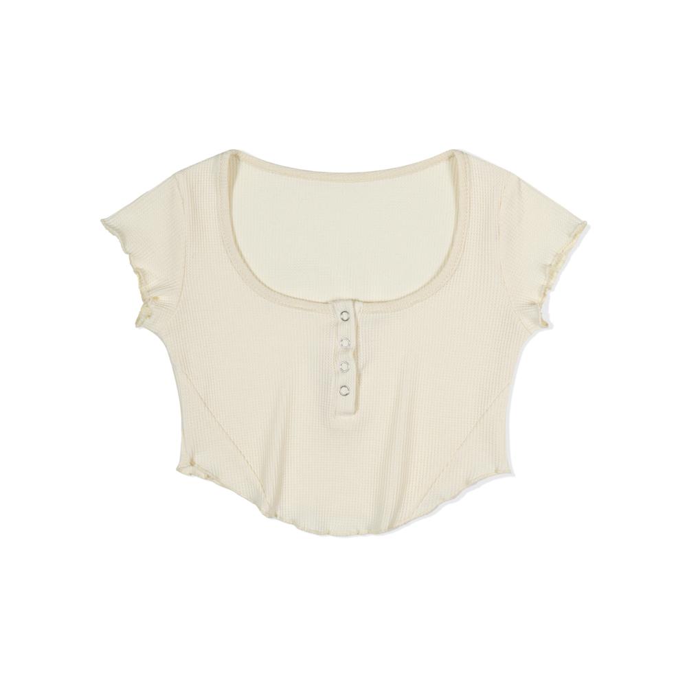 MOAA Curve Snap Henley Tee (Ivory)