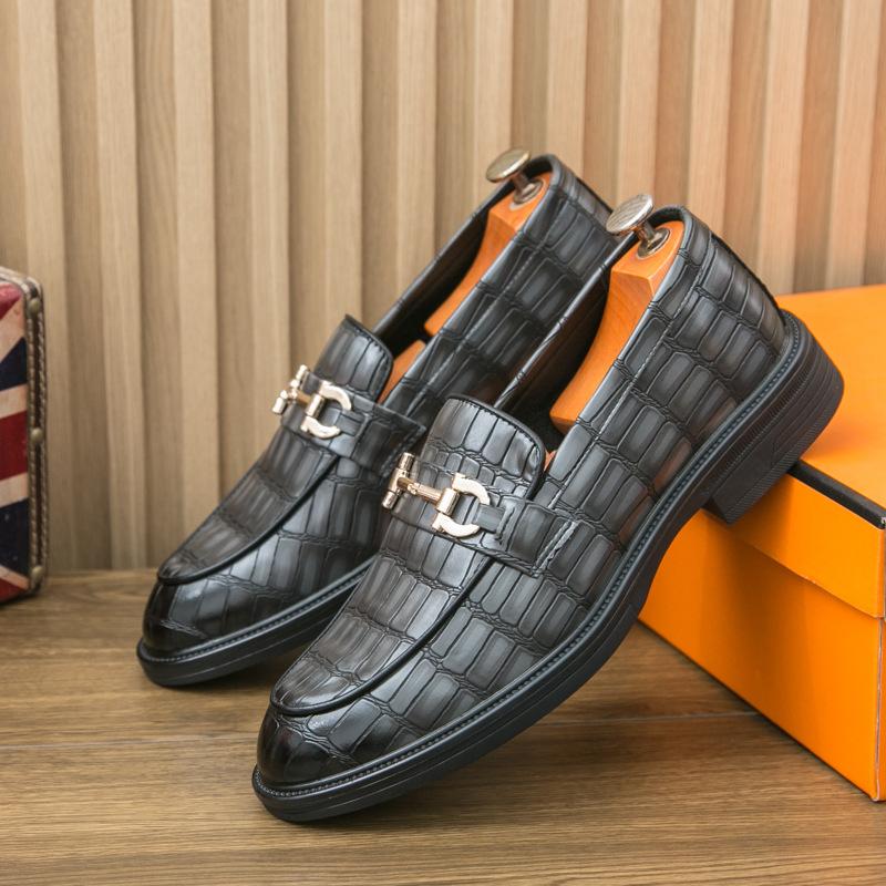 

Британская мужская обувь Корейская версия мужской свадебной обуви, одна педаль, деловая обувь, повседневная кожаная обувь, мужская обувь больших размеров 44