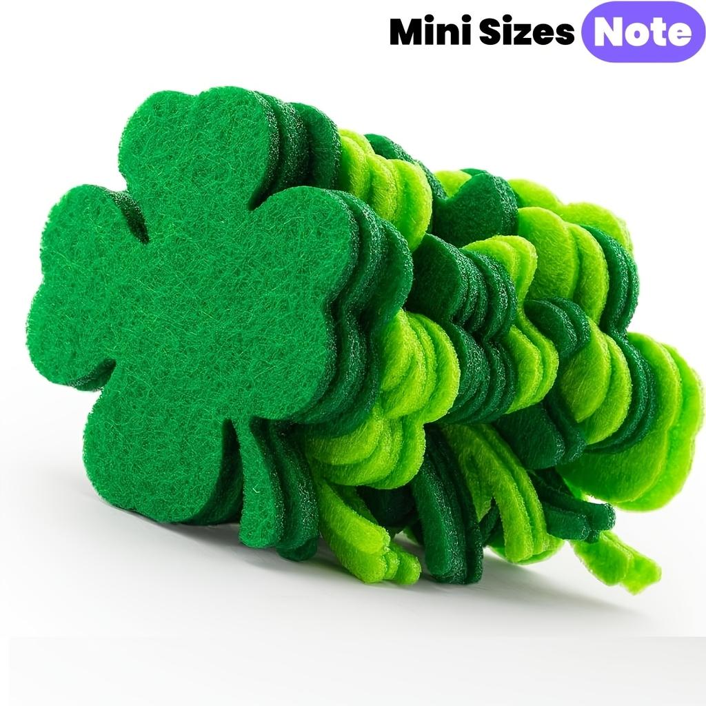50Pcs 3*3.7CM St. Patrick's Day Felt Four-Leaf Clover Green Leaf DIY Accessories for Festive Home & Party Decoration