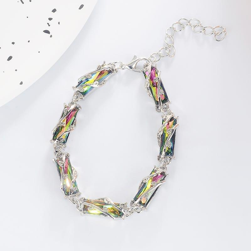 Colorful Crystal Leaf Bracelet