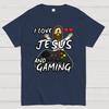 I Love Jesus And Gaming Cotton Summer Casual Cool Loose T-Shirt