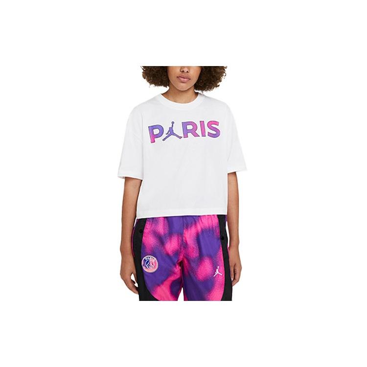 (WMNS) Air Jordan Paris Saint-Germain Printing Short Sleeve White Women s CZ7506-100 XL
