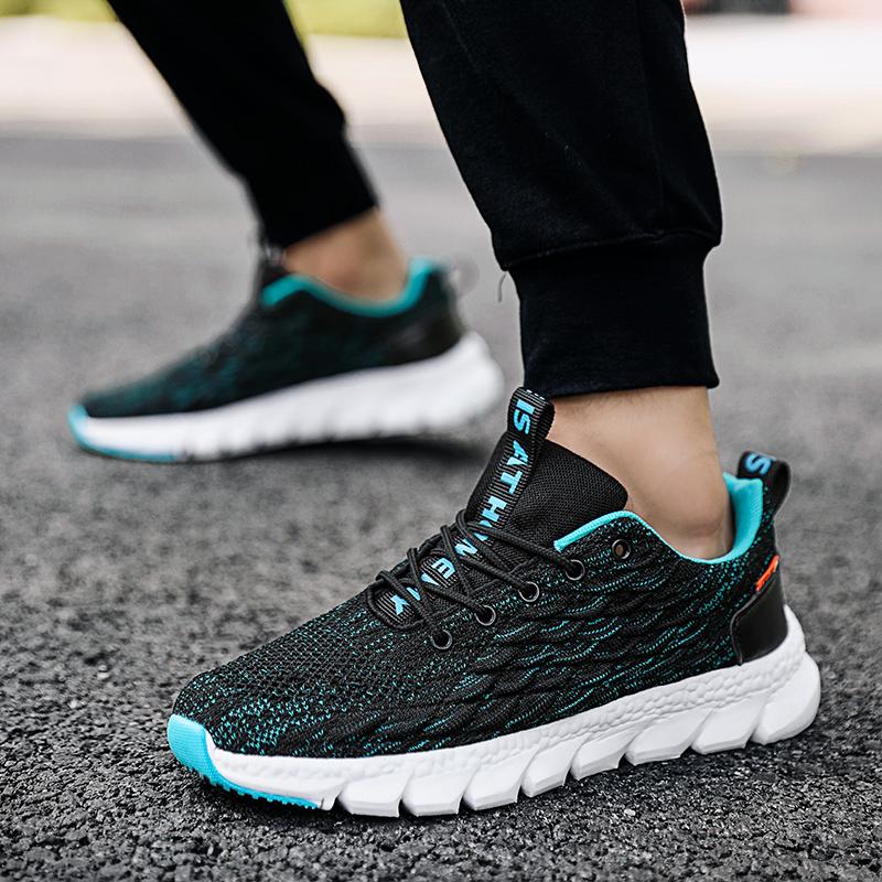 Men's Running Sports Shoes Knitted Sneakers Light Casual Sport Shoes Man Trainer Fitness Tennis Training Shoes Anti-slip
