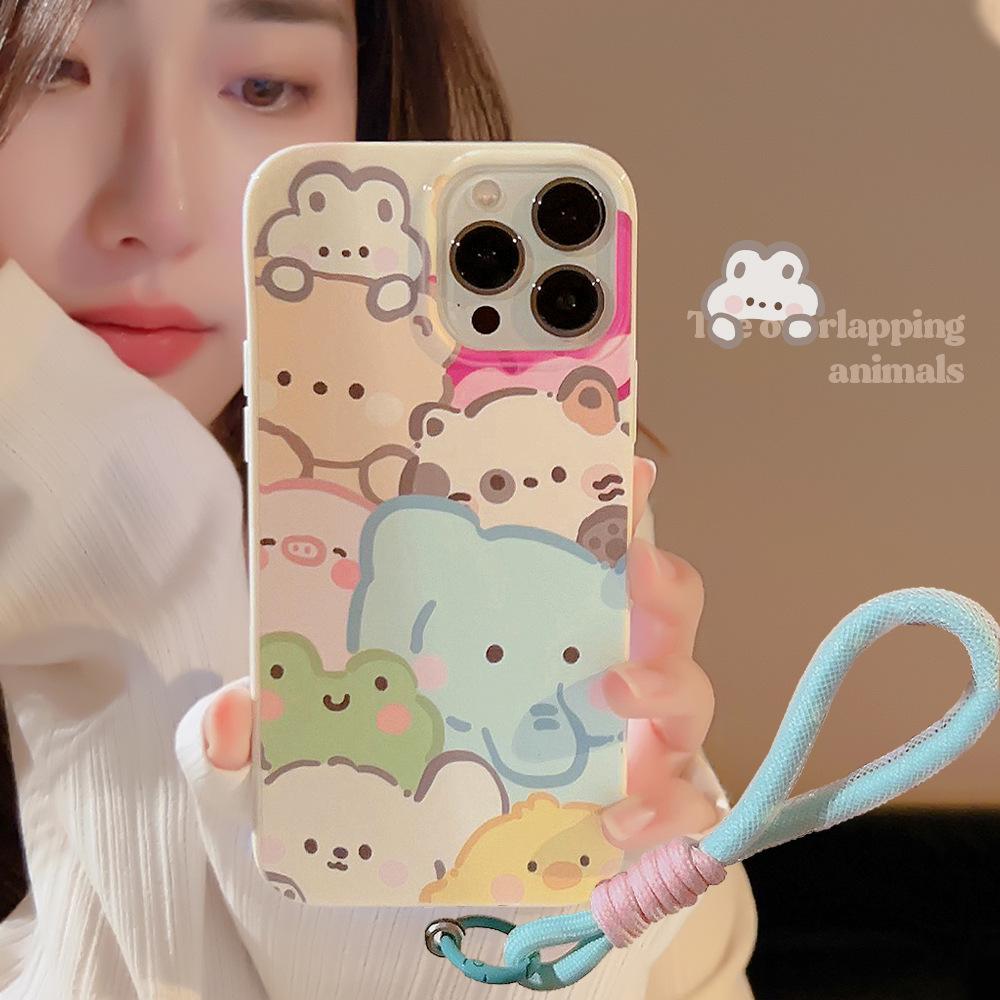 

Cute Pet Watercolor Painting for IPhone16 for Apple Phone Case 17promax for 15 Childlike Cartoon 11 Protective Cover 7/8/SE 2020