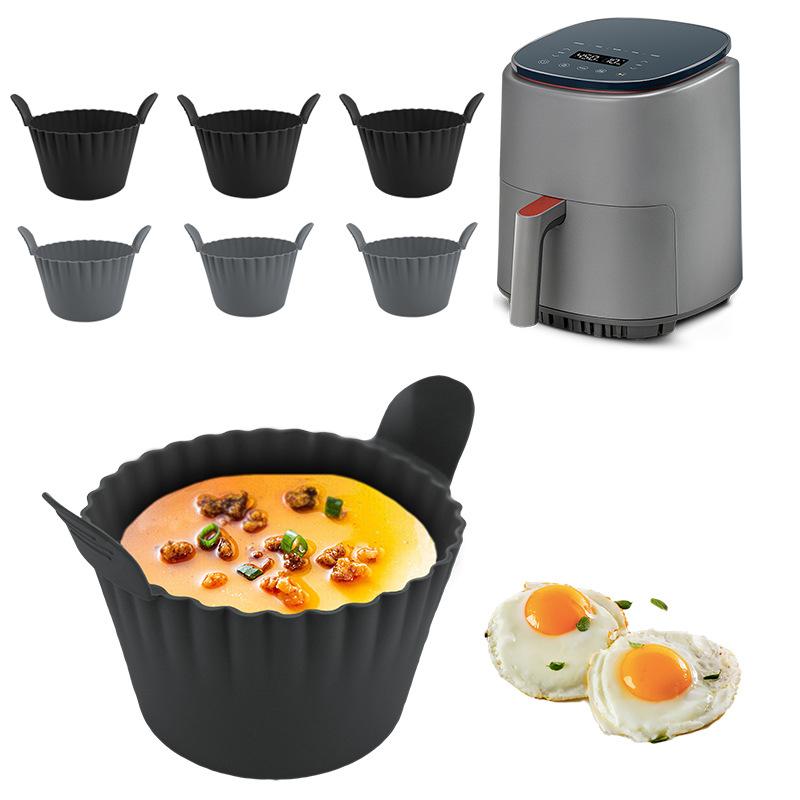 3Pcs Air Fryer Silicone Egg Mold Thickened Oven-Safe Baking Cups Non-Toxic Ramekins for Boiling/Steaming Eggs