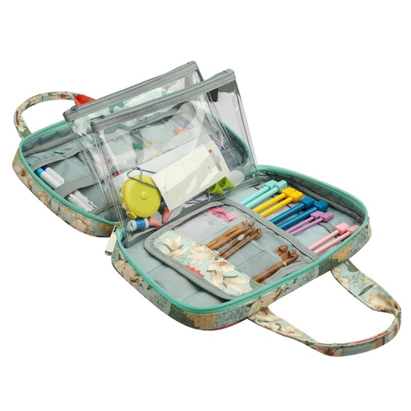 Crochet Hook Case Crotchet Needle Hook Organiser Knitting Needle Case Handheld Crochet Hook Bag for Knitting Accessories