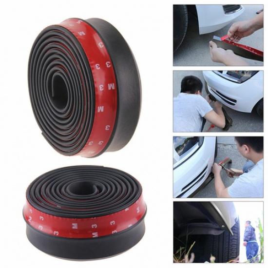 Black 2.5M Cars Front Bumper Lip Splitter Body Spoiler Chin Skirt Protector New