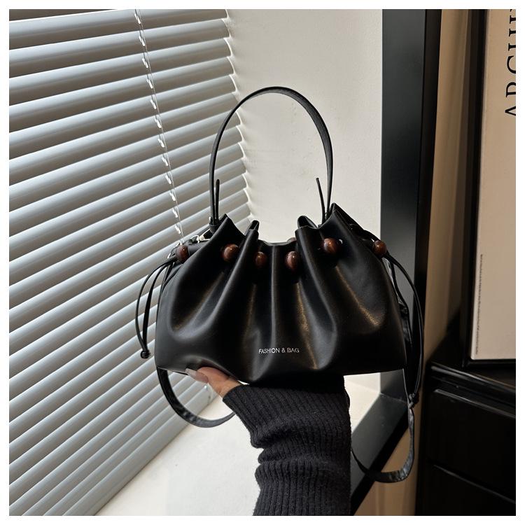 Korean Stylish Niche Women's Drawstring Bucket Shoulder Bag