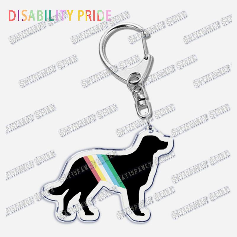 Disability Pride Key Chain Keychains Ring for Accessories Bag Pendant Keyring Jewelry Autism Festival Support